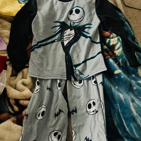 Disney Jack Skellington Gray and Black Pajama Set - Picture 1 of 1